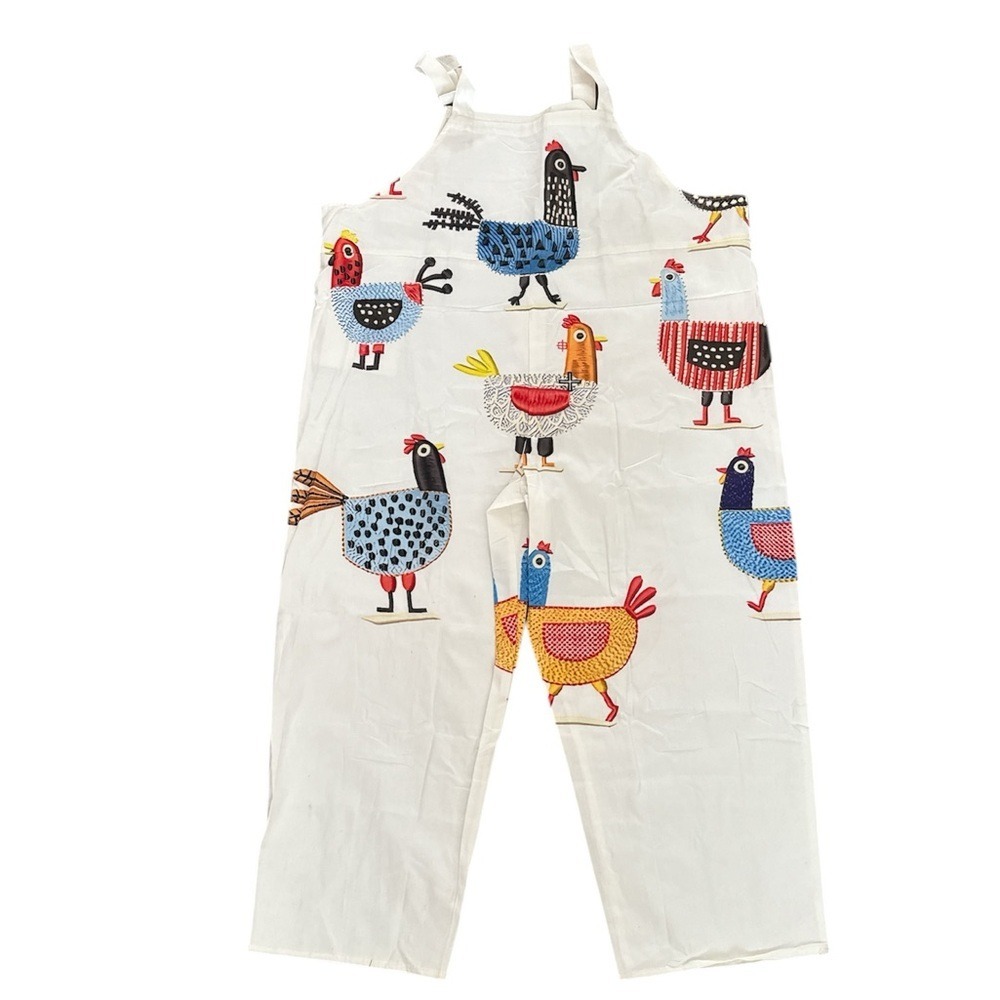 NWOT, Women's Graphic Overalls, White, 3XL, I81 - Picture 2 of 3